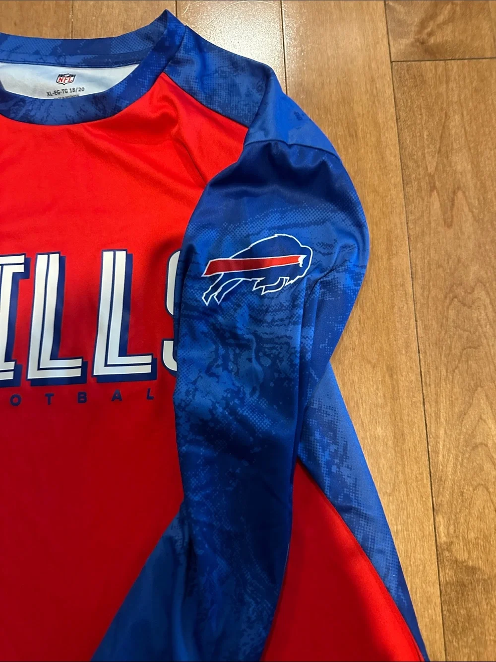 Lot of 3 Buffalo Bills Kids Long-Sleeve Team Shirts - Red, Royal Blue, Gray!
